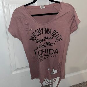 New Smyrna Beach ripped tee